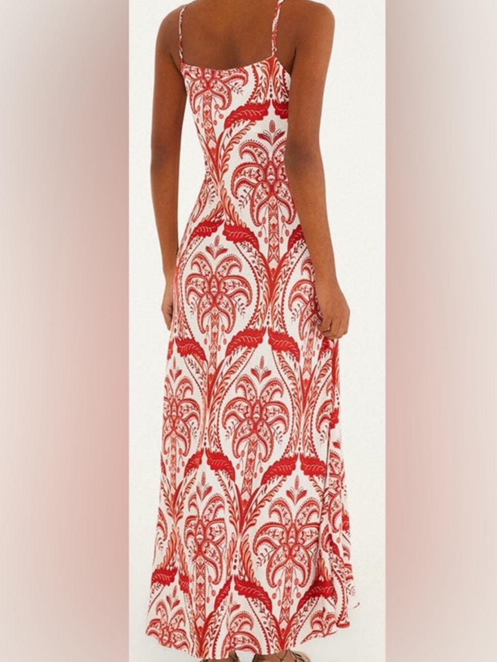 ⭐️FARM RIO Cameo Red & White Tropical Slip Dress Spaghetti Strap⭐️ as is - Picture 5 of 10